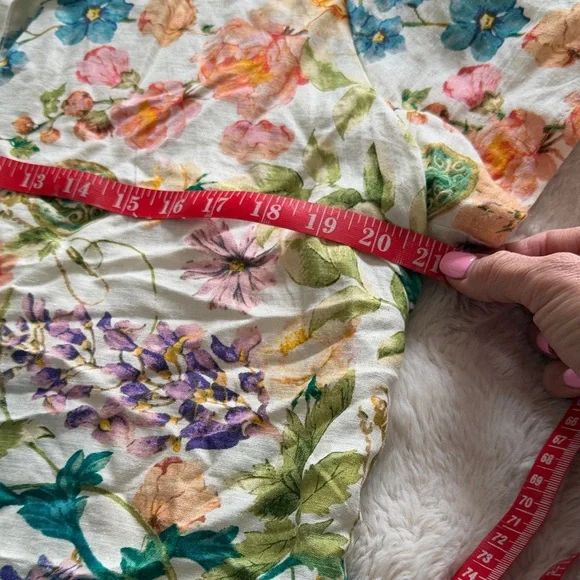 Rachel Zoe whimsical aftermarket cropped linen Floral Blouse - Picture 6 of 8